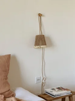 Abat jour jute à pompons