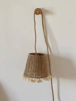 Abat jour jute à pompons