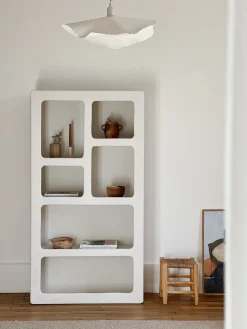 Armoire Mykonos effet beton ciré blanc cassé