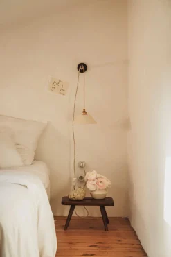 Baladeuse Lisette en grès chamotté ivoire et vert de gris