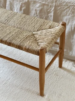 Banc en teck et rotin