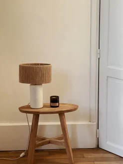 Banc en teck recyclé ovale 50/70cm