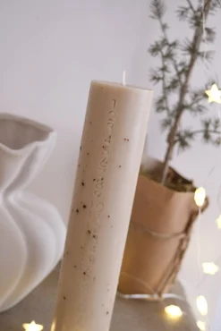 Bougie de l’avent beige