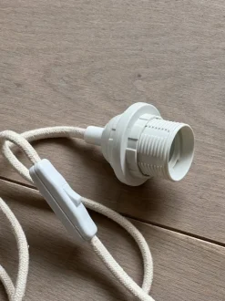 Câble électrifié blanc/ coton