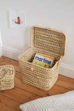 Coffre en osier tressé à la main