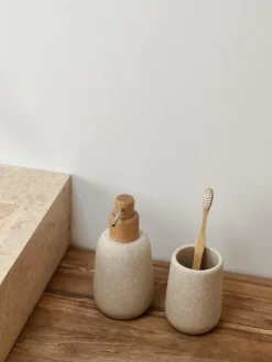 Distributeur de savon grès/frêne