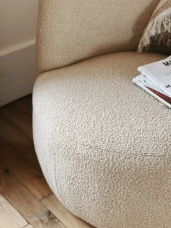 Fauteuil bouclette beige