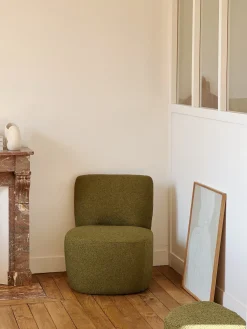 Fauteuil en tissu bouclette – 4 couleurs