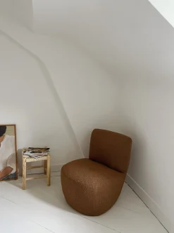 Fauteuil en tissu bouclette – 4 couleurs