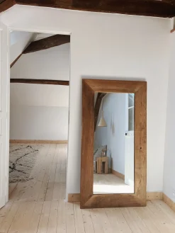 Grand miroir en teck recyclé