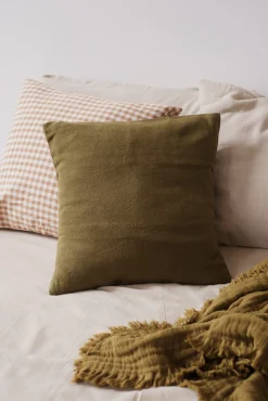 Housse de coussin lin et coton naturel