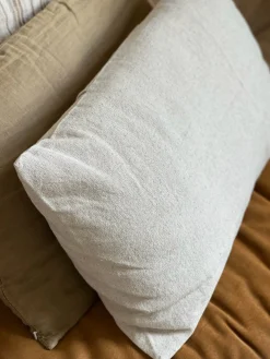 Housse de coussin lin et coton naturel