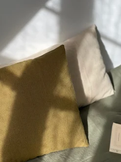 Housse de coussin lin et coton naturel
