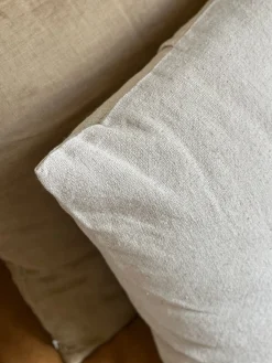 Housse de coussin lin et coton naturel