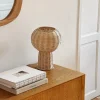 Lampe à poser en rotin