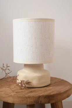 Lampe de table de chevet céramique / lin