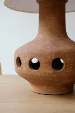 Lampe en grès avec abat jour