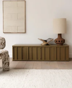 Lampe en grès avec abat jour