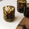 Lot de 6 gobelets Léopard en verre ambré