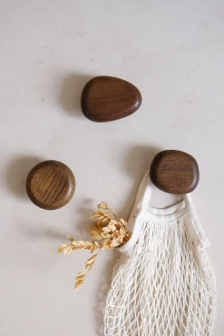 Lot de 3 patères murales en bois