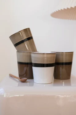 Lot de 4 tasses en grès – 2 tailles