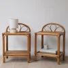 Paire de chevets vintage en rotin