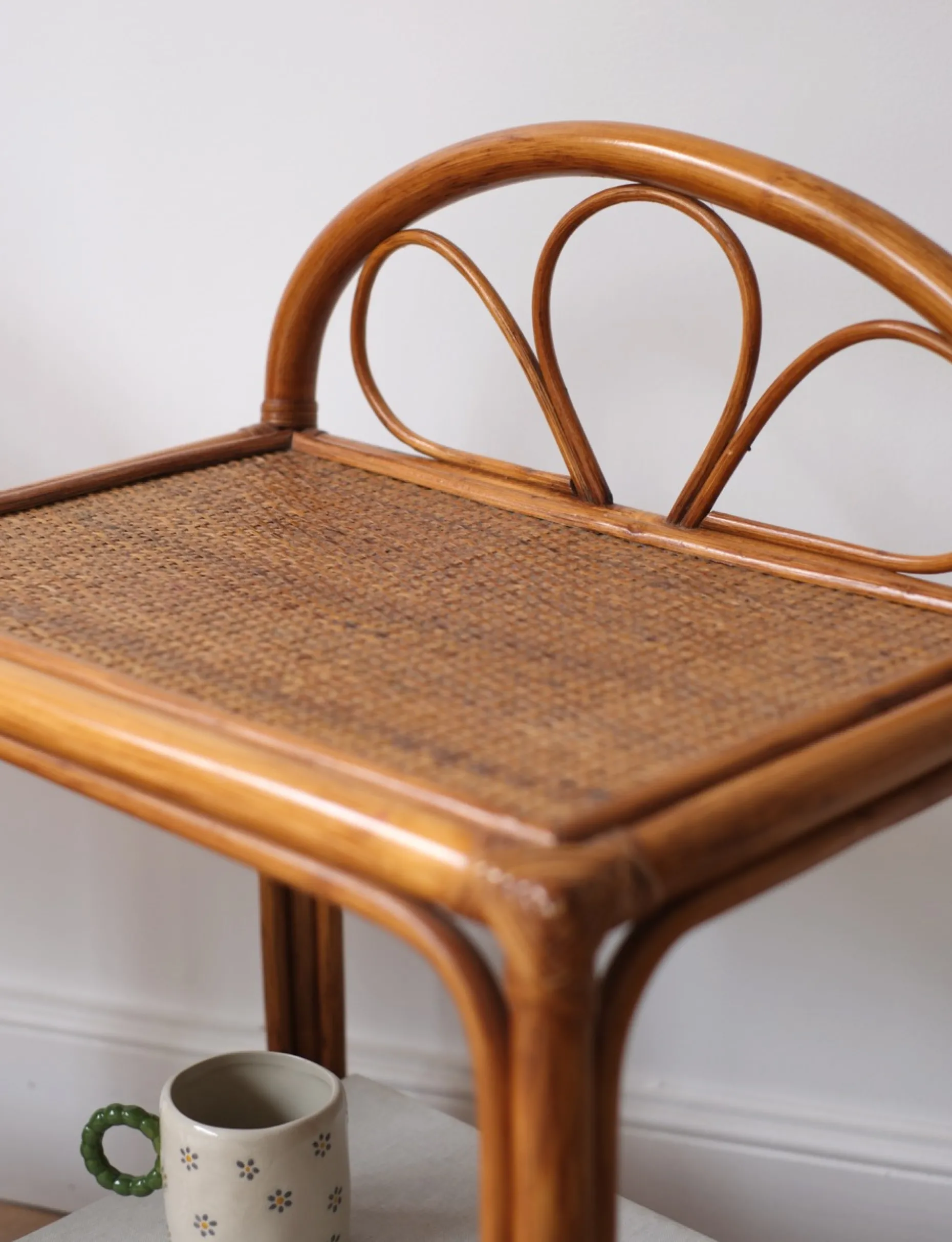 Paire de chevets vintage en rotin