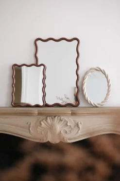 Petit miroir organique écru