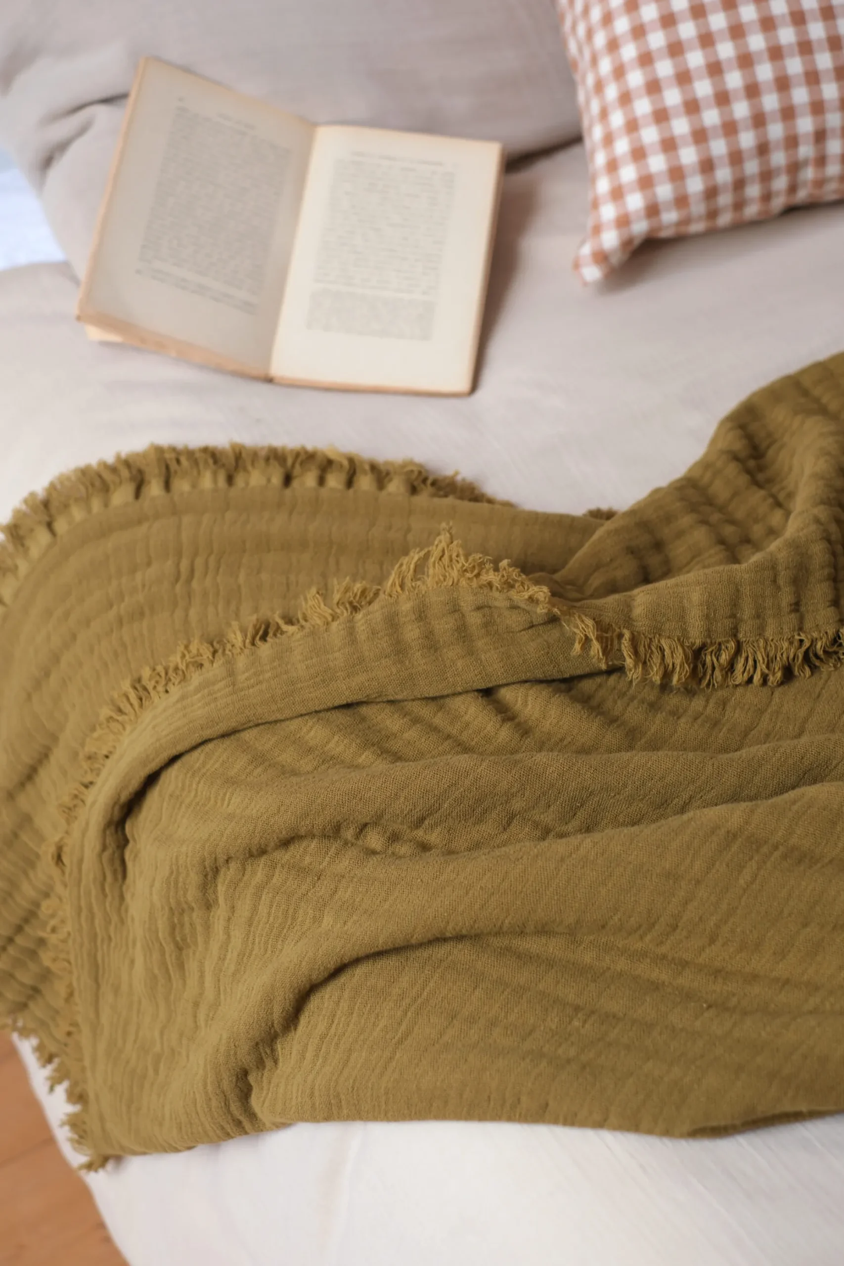 Plaid en coton naturel