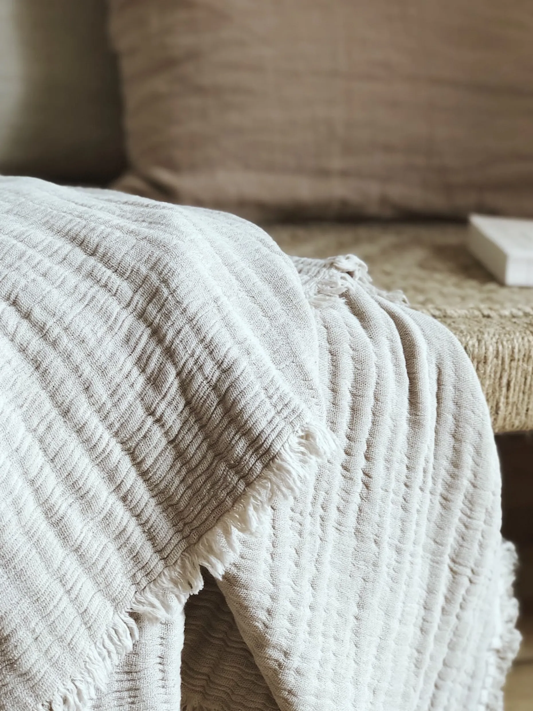 Plaid en coton naturel