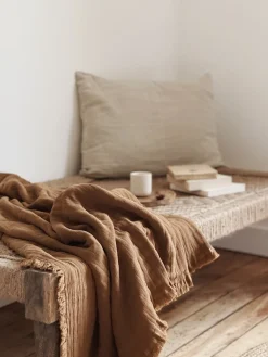 Plaid en coton naturel