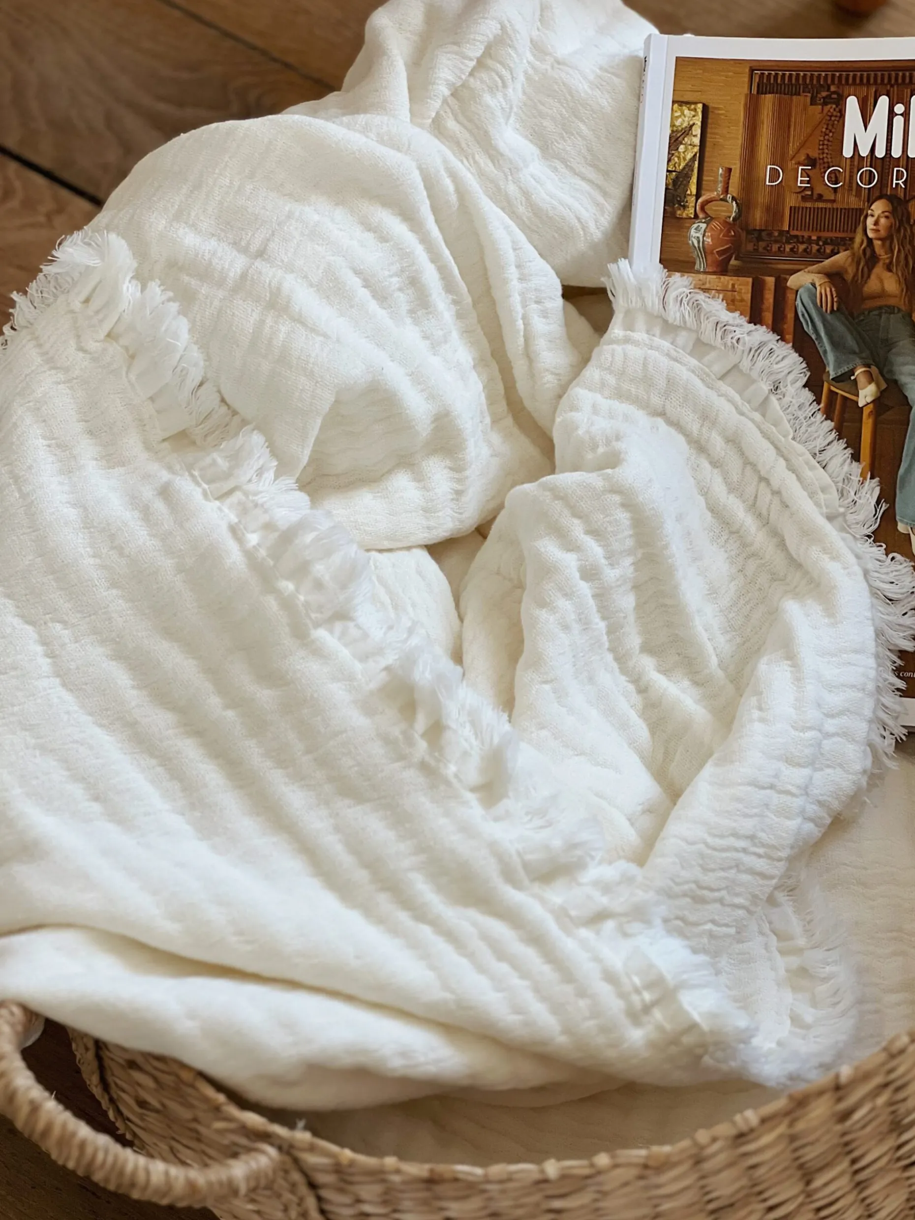 Plaid en coton naturel