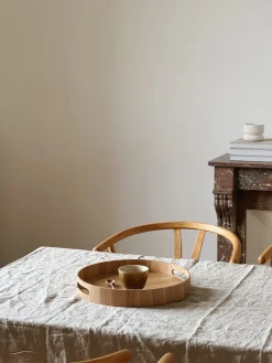 Plateau rond en bois