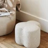 Pouf bouclette trèfle beige