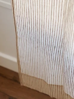 Rideau en lin lavé rayure café/milk