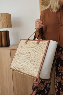 Sac en feuille de palmier et cuir