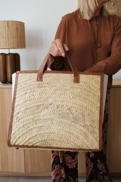 Sac en feuille de palmier et cuir