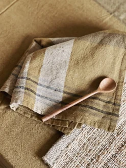 Serviette de table lin et coton gold