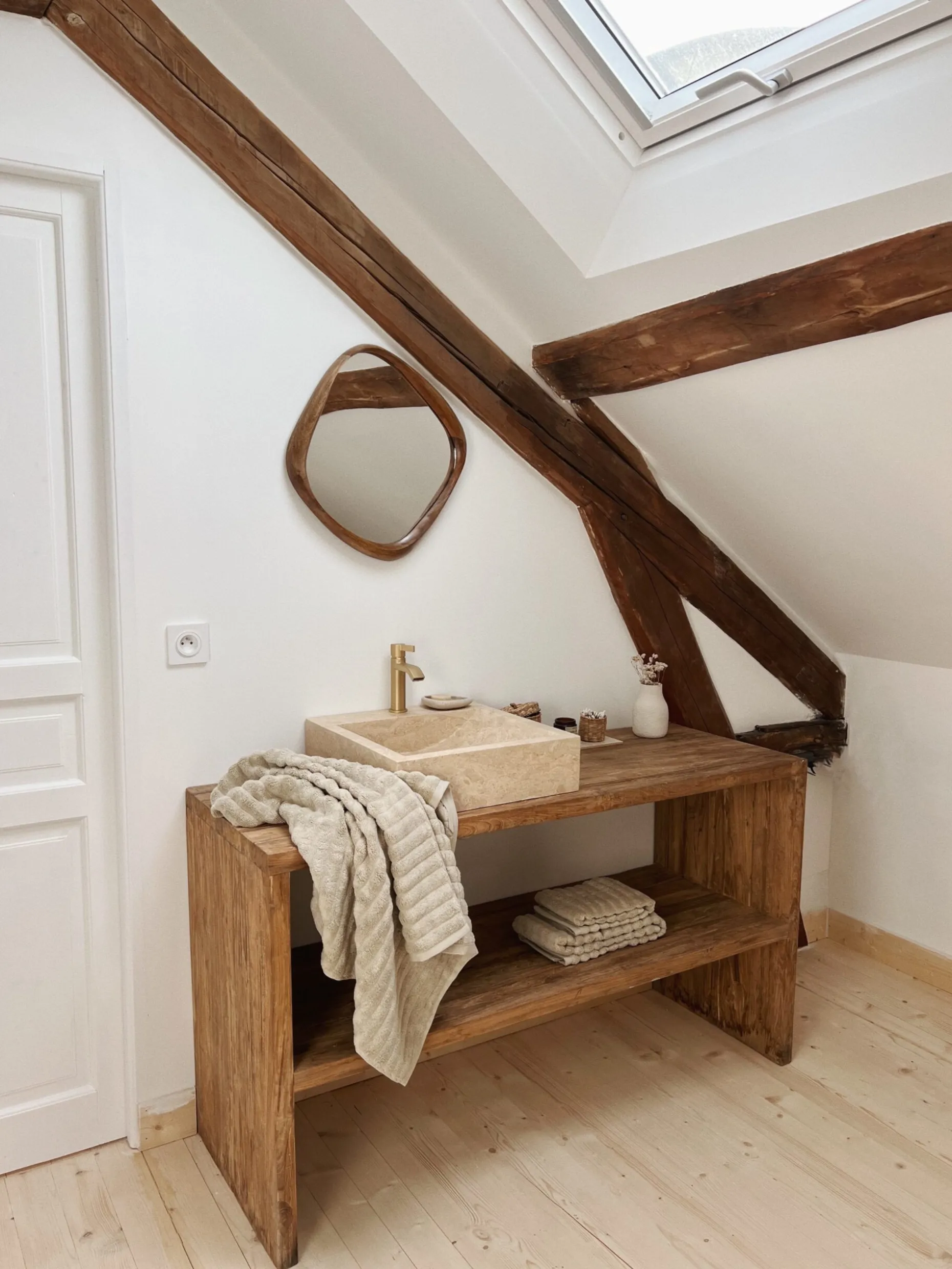 Serviette de toilette gauffrée beige