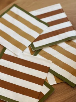 Serviettes en papier rayées