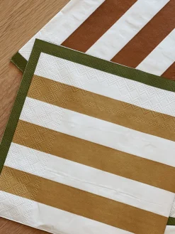 Serviettes en papier rayées