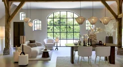 Suspension en corde crème