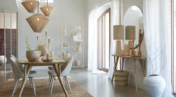 Suspension en corde crème