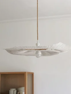 Suspension fleur en papier mâché double