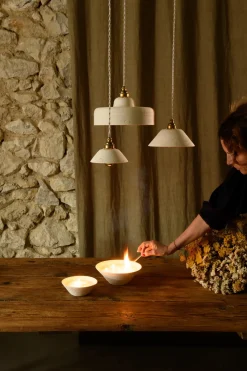 Suspension grès chamotté ivoire