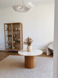 Suspension luminaire “fleur” en papier mâché M/L