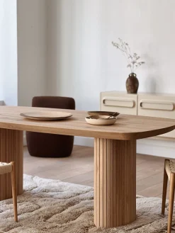 Table à manger moderne en chêne massif 200x100cm