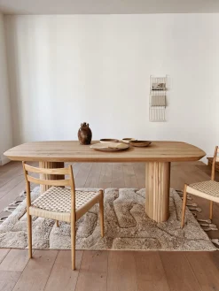 Table à manger moderne en chêne massif 200x100cm