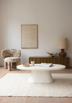 Table basse ciment blanc