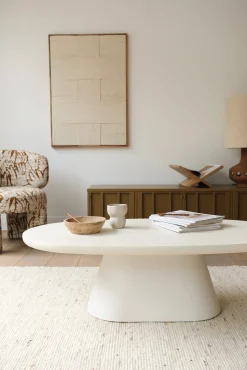 Table basse ciment blanc